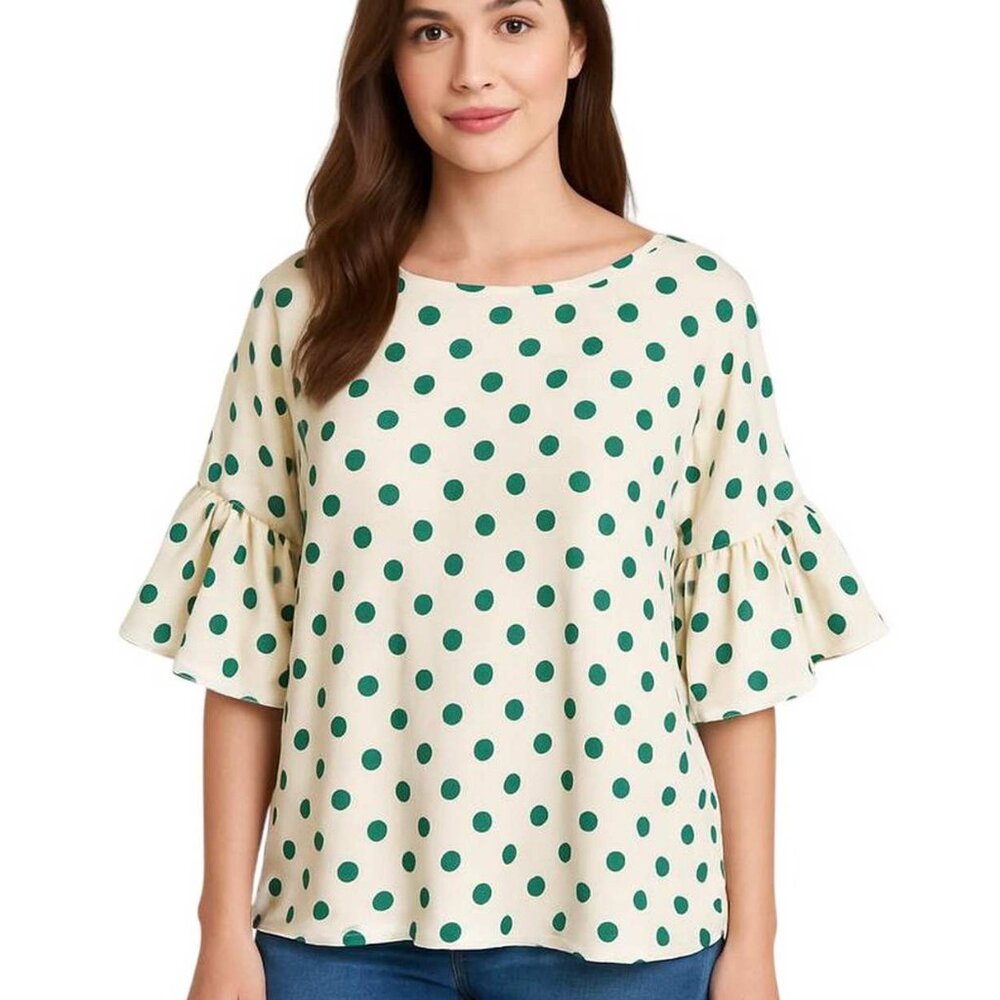 Red Lolly Dot Print Top MEDIUM (6767)